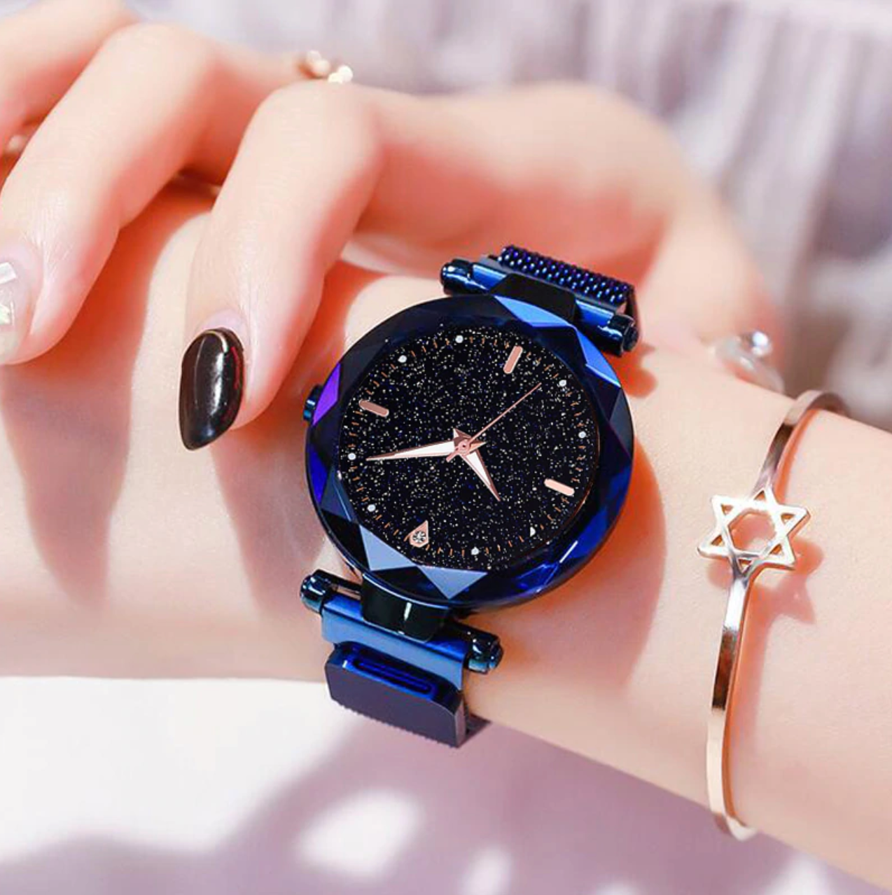 Reloj Mujer Negro, Azul, Morado, Oro + Pulsera Gratis